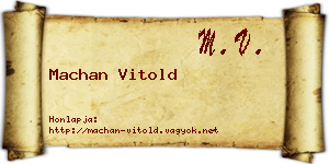 Machan Vitold névjegykártya